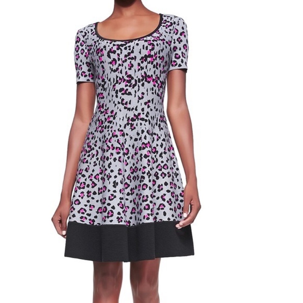 Kate Spade - Cyber Cheetah knit fit and flare dress - great condition
